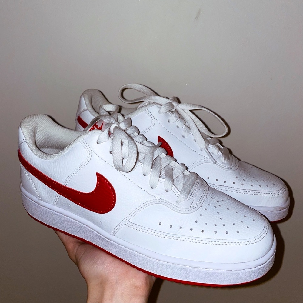 Women's Court Vision Low Sneaker White/Red